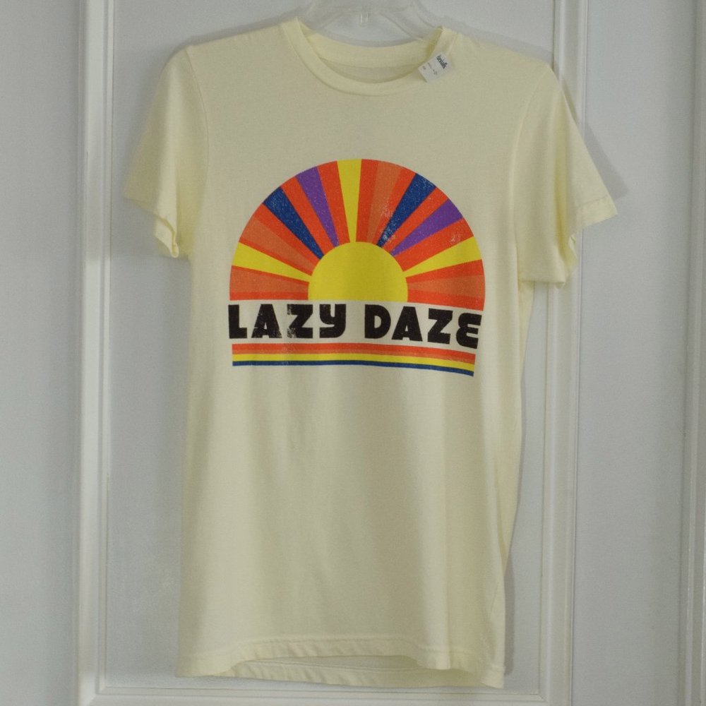 Life Clothing Co Lazy Daze T Shirt Women XS New Retro Fun Novelty Beach Boho